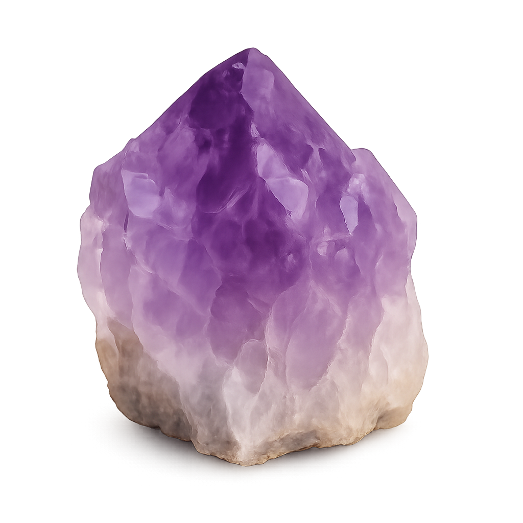 Leuchtend violetter Amethyst mit markanten Kanten.